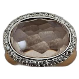 Pomellato Iceberg Ring aus Gelbgold, Morganit und Diamanten