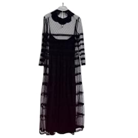 Robe longue en dentelle noire Red Valentino