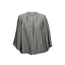 Schwarze und mehrfarbige Chanel-Tweed-Jacke aus Alpaka-Mischung, Größe FR 44