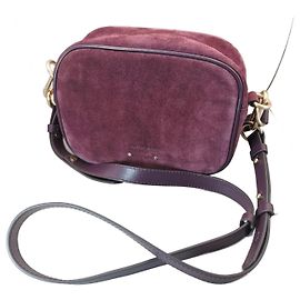 Borsa a spalla Vanessa Bruno in pelle nabuk prugna