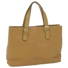 Autre Marque Burberrys Einkaufstasche Leder Beige Auth fm3177