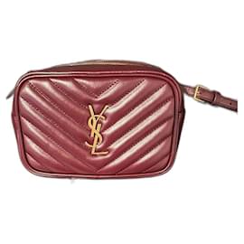 Borsa cintura Saint Laurent Lou Rosso scuro pelle