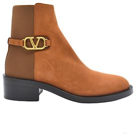 Botines Valentino Garavani VLogo Signature de piel marrón