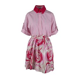 Autre Marque Vestido camisero con estampado de peonías Rubino Gaeta