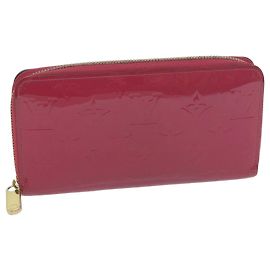 LOUIS VUITTON Portafoglio con zip e monogramma Vernis Rosa M93058 LV Auth em5708
