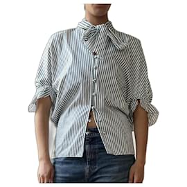 Camicia a righe JW Anderson bianca e verde in cotone