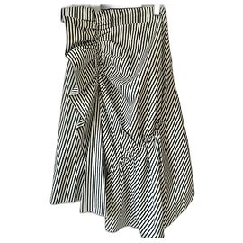 Falda asimétrica a rayas JW Anderson Blanca y Verde
