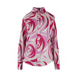 Autre Marque Camicia con stampa Peonie Rubino Gaeta