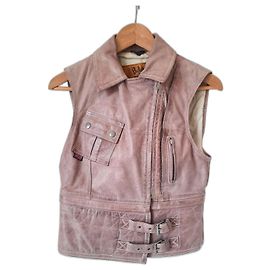Belstaff Black Prince Linie wetterfeste Leder Damenjacke Weste Biker Racer