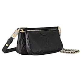 Louis Vuitton LV Multi pochette in pelle nera nuova