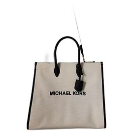 Bolso Tote Michael Kors Negro Beige Crema de Lona