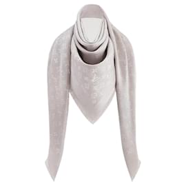 Scialle LV nuovo in seta con monogramma, colore Gris Perle. - Louis Vuitton