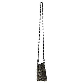 Paco Rabanne 1969 Minibolso de hombro icónico en metal plateado