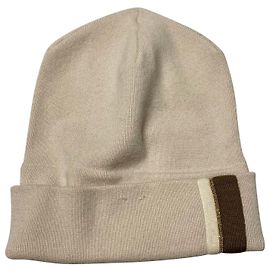 Brunello Cucinelli Berretto In Maglia Con Gioielli in Cashmere Beige