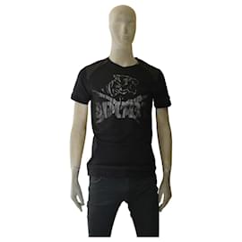 Philipp Plein Sport Schwarzes Tiger T-Shirt aus Baumwolle Herren