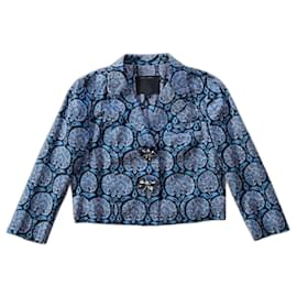Marc Jacobs Resort 2010 Seidenmischung Jacke blau gemustert