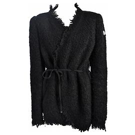 Moncler Maglia Strickjacke aus Wolle Schwarz