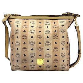 MCM 2Way Schultertasche Bag Elfenbein Nude Umhängetasche Handtasche Tasche Logo