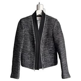 Sandro Schwarz/Silber Tweed-Jacke
