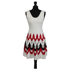Ärmelloses weißes Alaïa Kleid aus Viskose