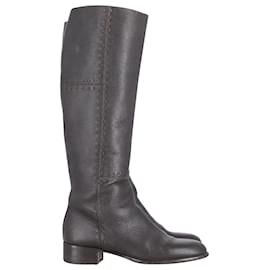 Botas hasta la rodilla Fendi en cuero negro