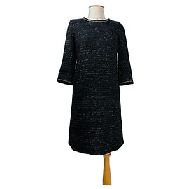 Abito Paule Ka in tweed nero con lurex