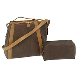 Borsa a spalla ETRO Pouch PVC 2 Set Marrone Rosso Auth am5330 - Etro