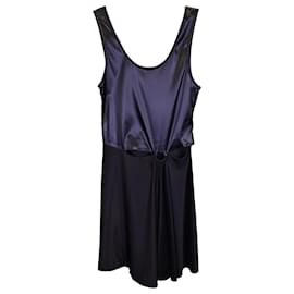 Paco Rabanne Minivestido con cuello redondo en viscosa negra