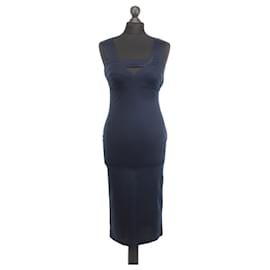 Prada Kleid aus Baumwollstrick in Navy Blau