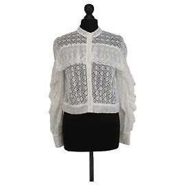 Self portrait Blouse en dentelle blanche Self-portrait à manches longues
