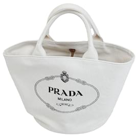 Borsa a tracolla Prada Canapa bianca in tela