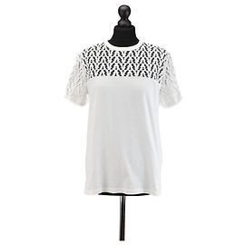Blusa de algodón Valentino Garavani blanca de manga corta