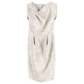 Vestido Vivienne Westwood Red Label com gola redonda em poliéster creme