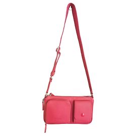 Borsa a tracolla Kenzo in pelle rosa corallo e jacquard