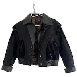 Giacca Biker Louis Vuitton in pelle nera