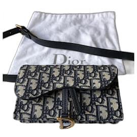 Pochette cintura Saddle Dior Oblique blu jacquard