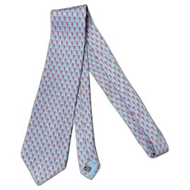 Cravatta Christian Dior in seta azzurro chiaro