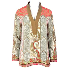 Top de seda Etro Beige