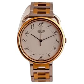 Hermès Arceau Watch Gold-plated and Steel White