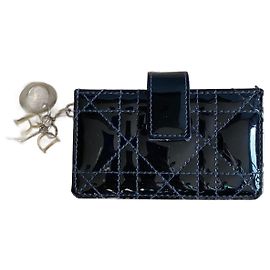 Dior Lady Card Holder Black Patent Leather