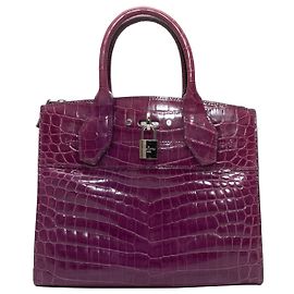 Borsa Louis Vuitton Crocodile City Steamer MM viola