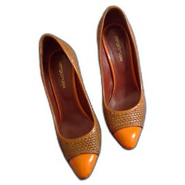 Décolleté Sergio Rossi in pelle arancione tacco 9,5 cm