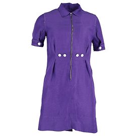 Sandro Paris Minivestido con cremallera frontal en viscosa violeta