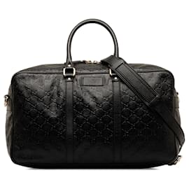 Borsa da viaggio Gucci Guccissima nera