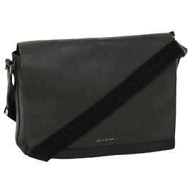 Bulgari BVLGARI Borsa A Spalla Tela PVC Nera Auth bs12281