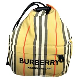Borsa a tracolla Burberry in tela nero e beige