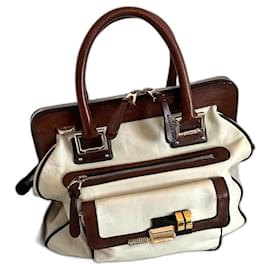 Barbara Bui Handtasche aus Leder braun und creme