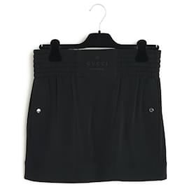 Gucci FR34 36 Falda mini boxer de seda negra US4 a 6