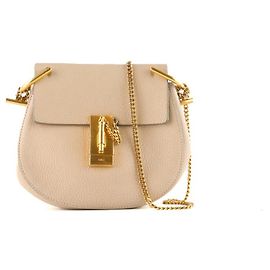 CHLOÉ - Borsa a spalla Drew in pelle grana beige - Chloé