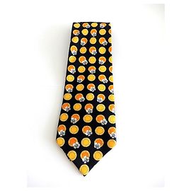 Gianni Versace Silk Tie Navy Blue